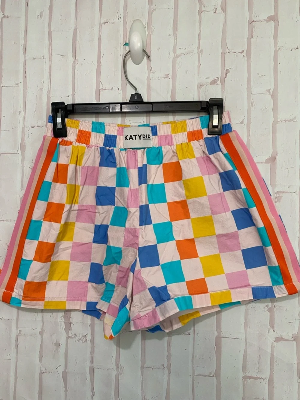 Katydid Women’s Checkered Boxer Style Cotton Shorts size M - Picture 3 of 8